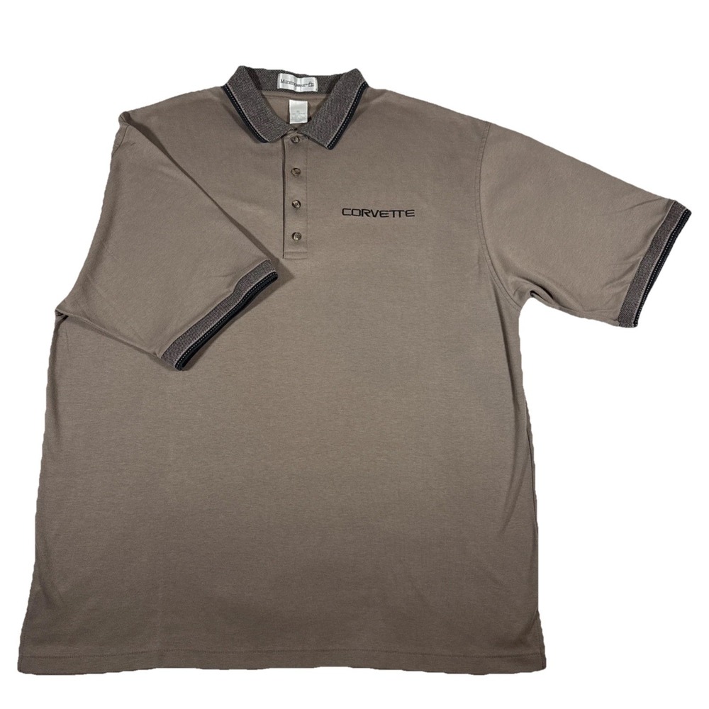 Rare‎ Vintage 80s Munsingwear Penguin Made in USA Corvette Polo XL Brown Golf